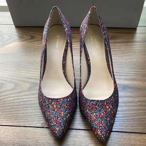 Cole Haan GrandOS Floral Metallic Pointed Toe Pumps